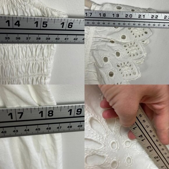 NEW Sea New York White Eyelet Smocked Maxi Dress Size XL Shopbop Boho Wedding - Picture 12 of 14